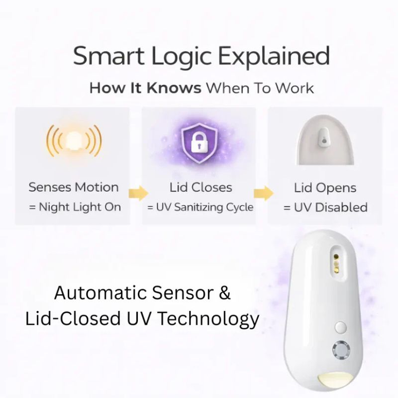 Self Cleaning UV Toilet Sanitizer and Night Light